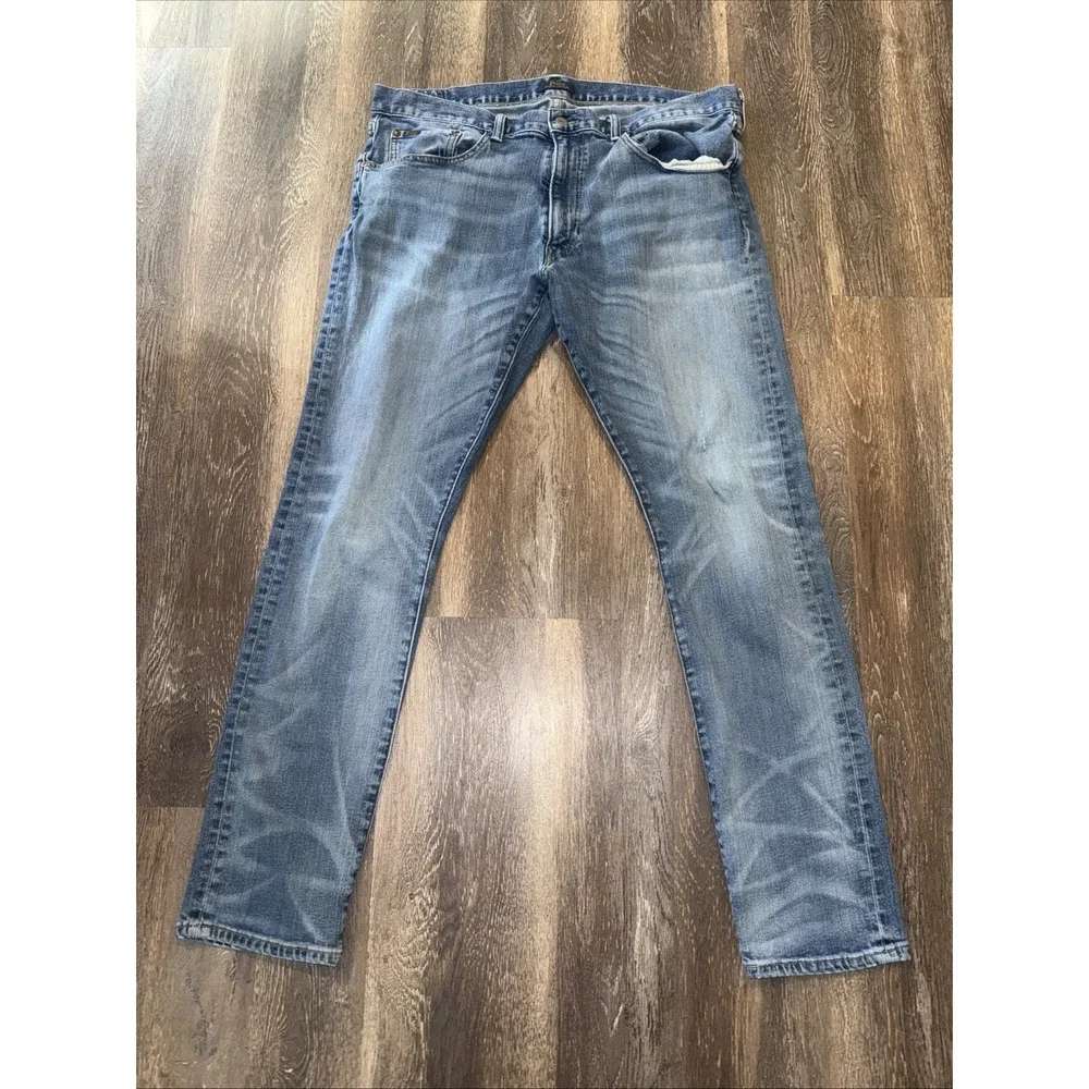 Polo Ralph Lauren Men's Distressed Blue Jeans 36x32 ( Fits 36x30)